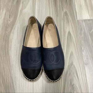 Chanel navy/black espradrilles